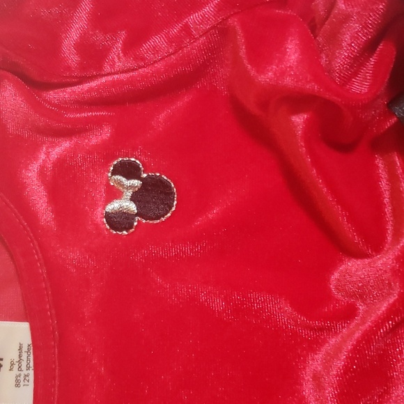 Disney Minnie Mouse Red Velvet Longsleeve with Polkadot Tulle Dress 4T - Picture 5 of 9
